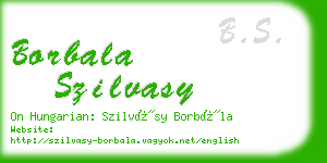 borbala szilvasy business card